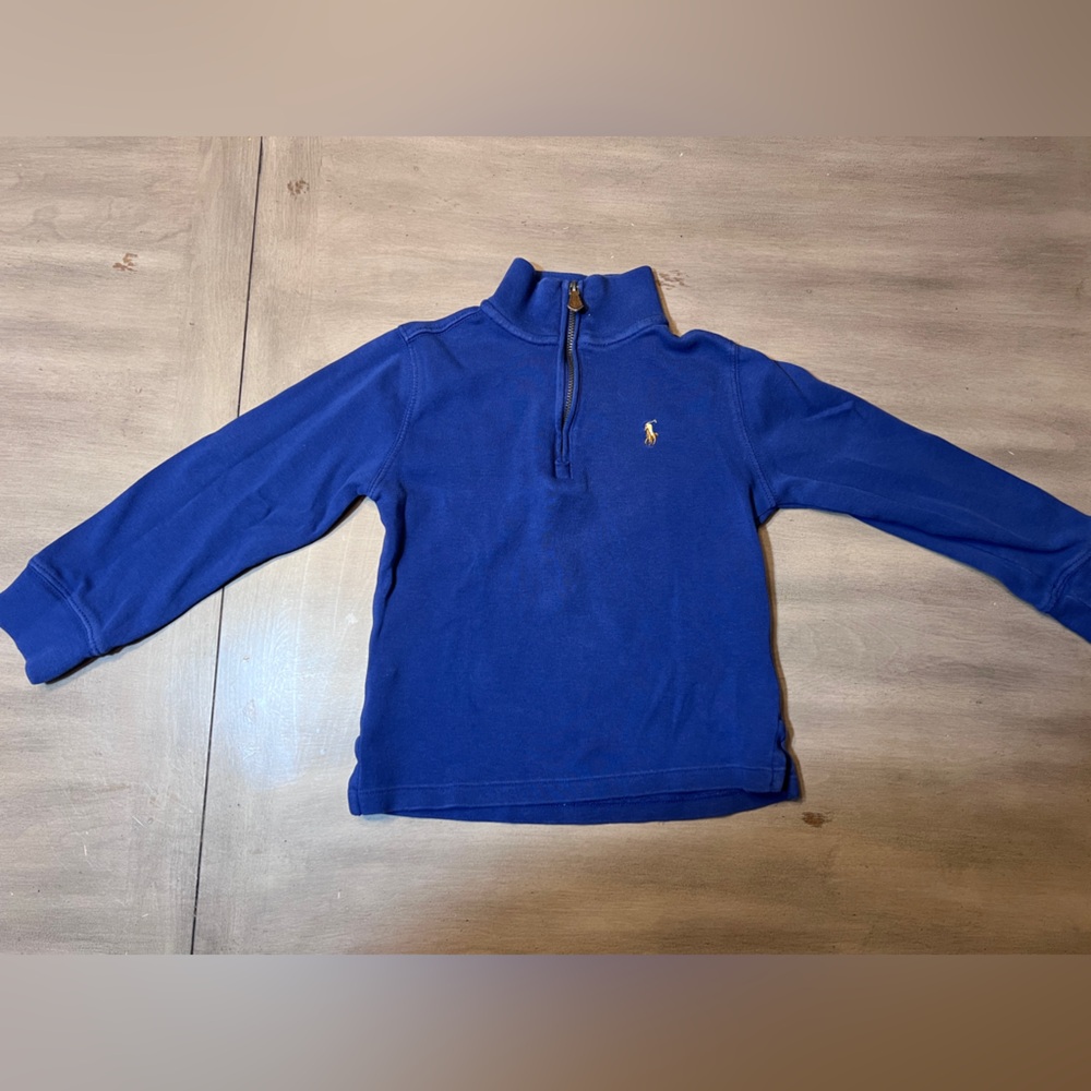 Ralph Lauren polo boys blue quarter 1/4 zip sweater size 4 B1G1 50% off